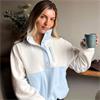 Gym+Coffee Ladies Snap Polar Fleece Glacial Blue