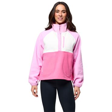 Gym+Coffee Ladies Snap Polar Fleece Cotton Candy