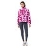 Gym+Coffee Ladies Snap Polar Fleece Pink Pop Print