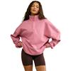 Gym+Coffee Ladies Snap Collar Sierra Sweatshirt Pink Velvet