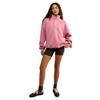 Gym+Coffee Ladies Snap Collar Sierra Sweatshirt Pink Velvet