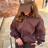 Gym+Coffee Ladies Snap Collar Sierra Sweatshirt Mocha Bean