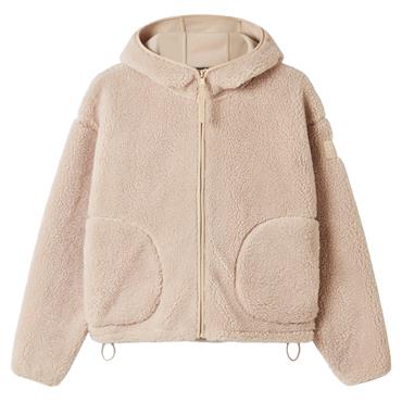 Gym+Coffee Ladies Industry Fleece Hooded Full Zip Natural