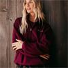 Gym+Coffee Ladies Polar Half Zip Fleece Cherry Crush
