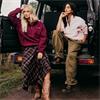 Gym+Coffee Ladies Polar Half Zip Fleece Cherry Crush