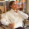 Gym+Coffee Ladies Sierra Half Zip Sweatshirt Warm White