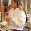 Gym+Coffee Ladies Sierra Half Zip Sweatshirt Warm White