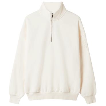 Gym+Coffee Ladies Sierra Half Zip Sweatshirt Warm White