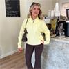Gym+Coffee Ladies Knit Half Zip Sunshine Yellow