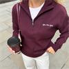Gym+Coffee Ladies Knit Half Zip Grape Noir