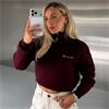 Gym+Coffee Ladies Knit Half Zip Grape Noir