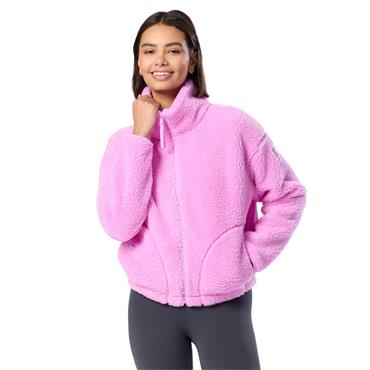 Gym+Coffee Ladies Industry Fleece High Collar Jacket Neon Pink