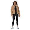 Gym+Coffee Ladies Industry Fleece High Collar Jacket Sandstone
