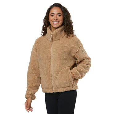 Gym+Coffee Ladies Industry Fleece High Collar Jacket Sandstone