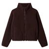 Gym+Coffee Ladies Industry Fleece High Collar Jacket Mocha Bean