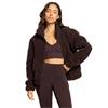 Gym+Coffee Ladies Industry Fleece High Collar Jacket Mocha Bean