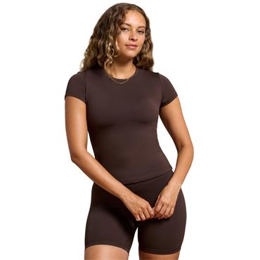 Gym+Coffee Ladies Soft Motion Day Kind Tee Mocha Bean