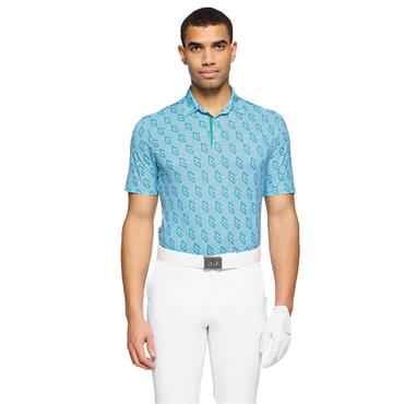 Galvin Green Gents Martinez Breathable Polo Shirt Crystal Blue - Green