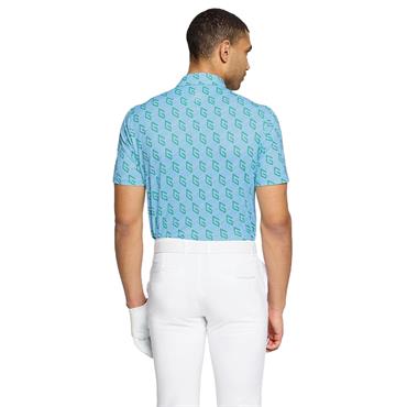 Galvin Green Gents Martinez Breathable Polo Shirt Crystal Blue - Green