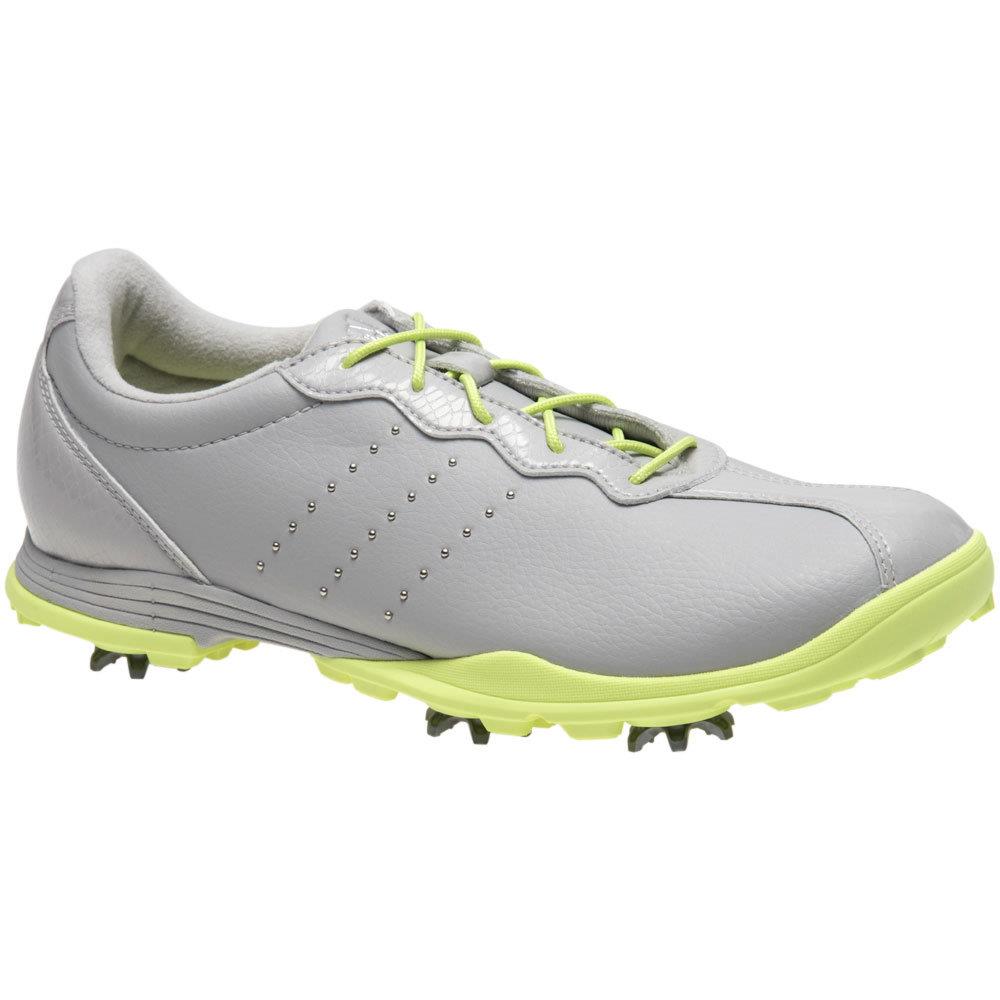 adidas Ladies Adipure DC Golf Shoes Grey Silver Yellow