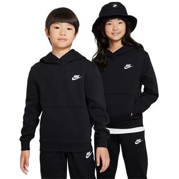 Nike Junior Pullover Hoodie Black - White (010)
