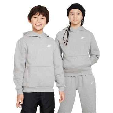 Nike Junior Pullover Hoodie Dark Grey Heather - White (063)