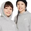Nike Junior Pullover Hoodie Dark Grey Heather - White (063)