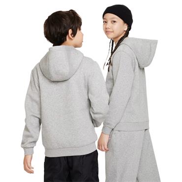 Nike Junior Pullover Hoodie Dark Grey Heather - White (063)