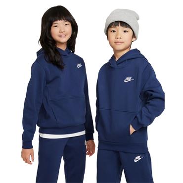 Nike Junior Pullover Hoodie Midnight Navy - White (410)