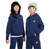 Nike Junior Pullover Hoodie Midnight Navy - White (410)