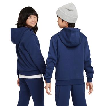 Nike Junior Pullover Hoodie Midnight Navy - White (410)