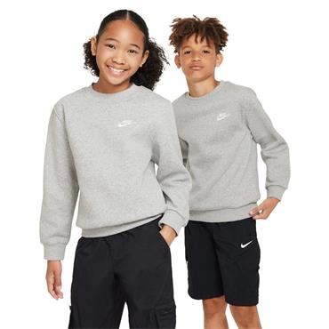 Nike Junior Sportswear Club Fleece Sweatshirt Dark Grey Heather - White (063)