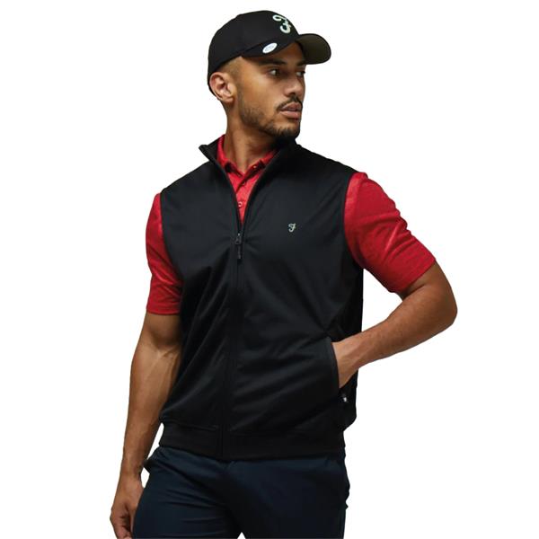 Farah Gents Hebron Full Zip Gilet Black