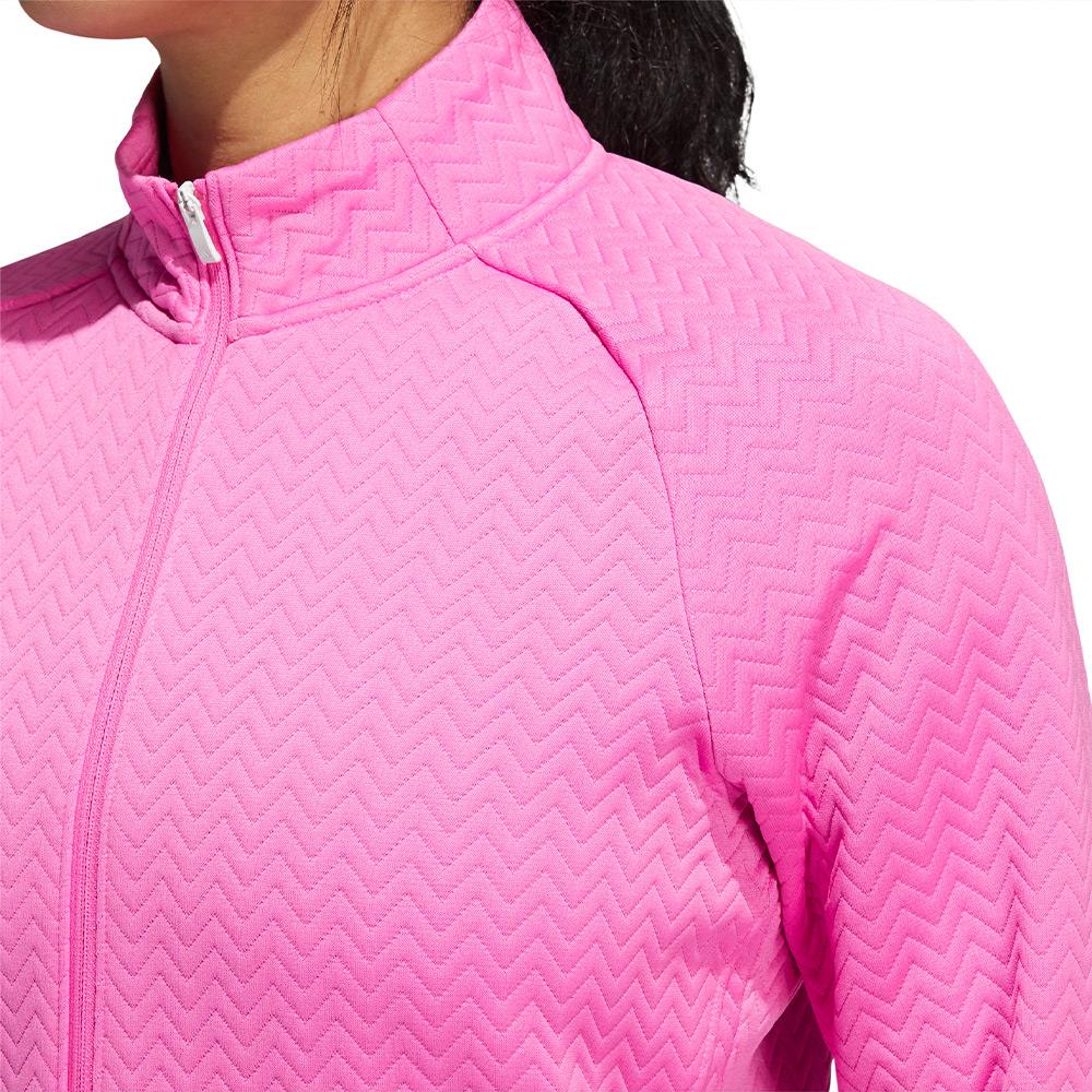 adidas Ladies Textured Full Zip Layer Jacket Screaming Pink Golf Store