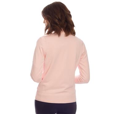 Green Lamb Ladies Lined Trellis Sweater Baby Pink