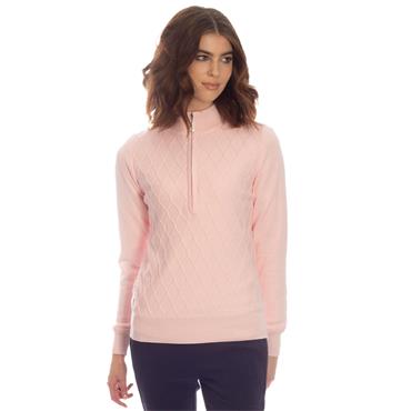 Green Lamb Ladies Lined Trellis Sweater Baby Pink
