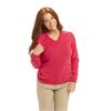 Green Lamb Ladies Superwool V Neck Sweater Lipstick