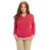 Green Lamb Ladies Superwool V Neck Sweater Lipstick