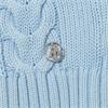 Green Lamb  Ladies ½ Zip Chuncky Cable Sweater Baby Blue