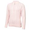 Green Lamb Ladies ½ Zip Chuncky Cable Sweater Baby Pink