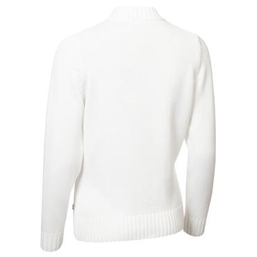 Green Lamb  Ladies ½ Zip Chuncky Cable Sweater White
