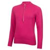 Green Lamb Ladies ½ Zip Chunky Sweater Fuchsia