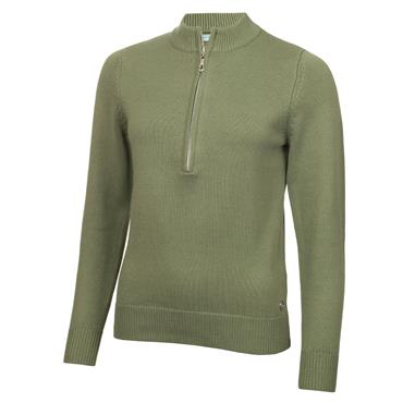 Green Lamb Ladies ½ Zip Chunky Sweater Sage