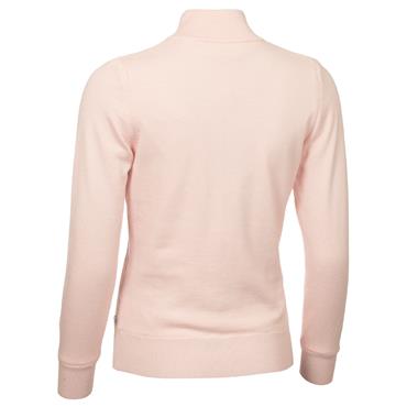 Green Lamb Ladies Lined ½ Zip Cable Sweater Baby Pink