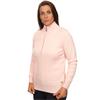 Green Lamb Ladies Lined ½ Zip Cable Sweater Baby Pink