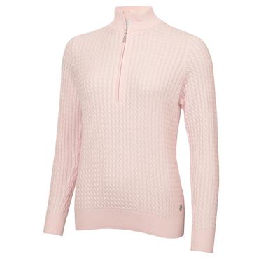 Green Lamb Ladies Wool Mix Cable Sweater Baby Pink