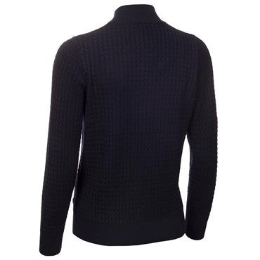 Green Lamb Ladies Wool Mix Cable Sweater Navy