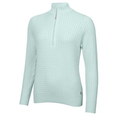 Green Lamb Ladies Wool Mix Cable Sweater Opal