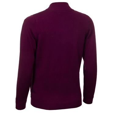 Green Lamb Ladies Full Zip Lined Cardigan with Diagonal Stitch Damson