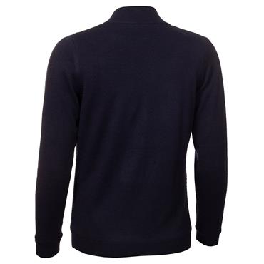 Green Lamb Ladies Full Zip Lined Cardigan with Diagonal Stitch Navy